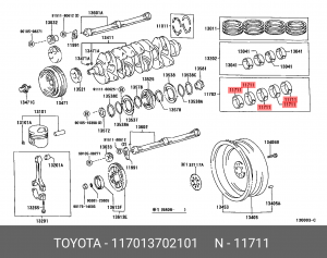 вкладыши коренные!\ Toyota Corolla 1.6i 19>/Rav 4 2.0i 12-18 11701-37021-01 TOYOTA