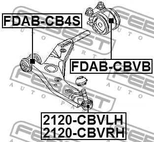 Сайлентблок задний переднего рычага FDAB-CBVB FEBEST
