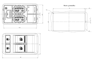 Клавиша включения стеклоподъемника для а/м ВАЗ 2190 FL (2 клавиши) 358.3769 358.3769 AVAR