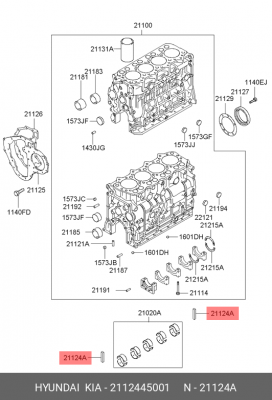 Сальник коленвала HYUNDAI HD65,72,78,County подшипника (75х6.2) OE 2112445001 HYUNDAI KIA