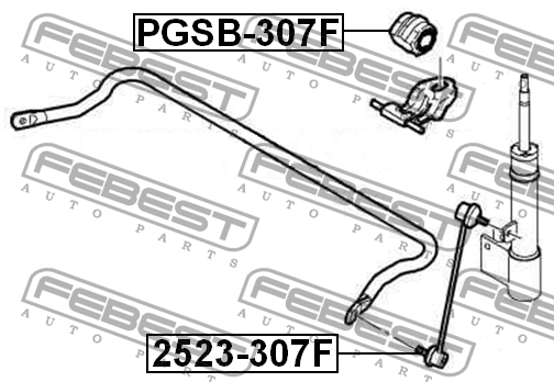 Втулка стабилизатора PEUGEOT 308 PGSB-307F PGSB-307F FEBEST