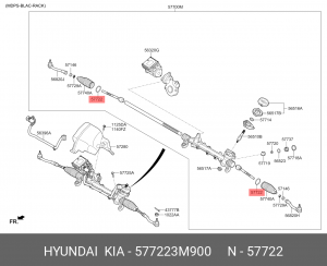 ХОМУТ ПЫЛЬНИКА РУЛЕВОЙ РЕЙКИ 57722-3M900 577223M900 HYUNDAI KIA