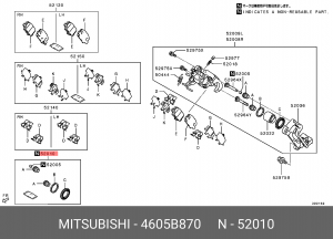 САЛЬНИКИ ЗАДНЕГО ТОРМ.СУППОРТА,К-Т 4605B870 4605B870 MITSUBISHI