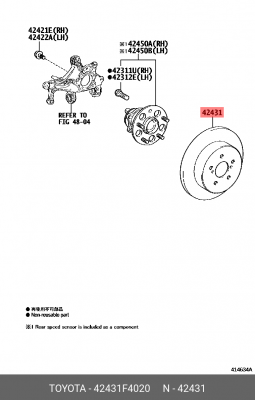диск тормозной задний!\ Toyota C-HR 16> 42431-F4020 TOYOTA