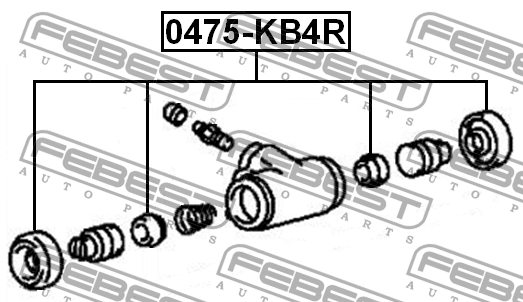 Ремкомплект заднего тормозного цилиндра (на одну сторону) 0475-KB4R FEBEST