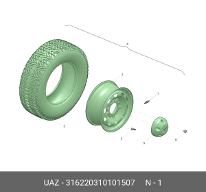 Диск колесный УАЗ-3160,3741 черный (ОАО УАЗ) 316220310101507 UAZ UAZ
