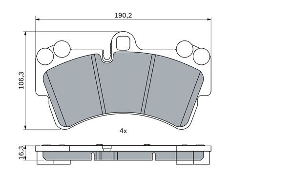Колодки тормозные VW Touareg (02-10) AUDI Q7 (06-10) PORSCHE Cayenne (02-10) пер 0 986 424 739 BOSCH
