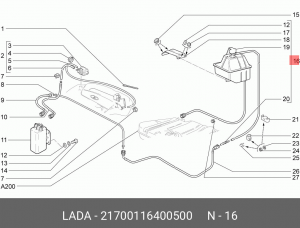 21700116400500 Сепаратор ВАЗ-2170 паров бензина АвтоВАЗ 21700-1164005-00 LADA VAZ