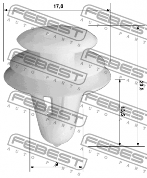 Клипса TOYOTA YARIS (JPP) NCP1#,NLP10,SCP10 1999.01-2005.08 88570-017 88570-017 FEBEST