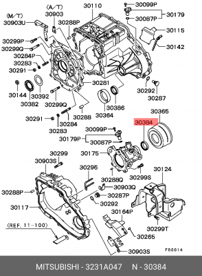 Сальник хвостовика MITSUBISHI L200 1996-2007 / L300 1994-2006 / PJ1 1 MITSUBISHI 3231A047 MITSUBISHI
