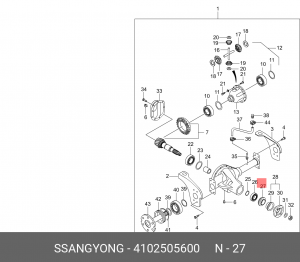 Сальник SSANGYONG Korando,Musso,Rexton (02-) (OM600,E23/32(М/Т)) редуктора перед 4102505600 SSANG YONG