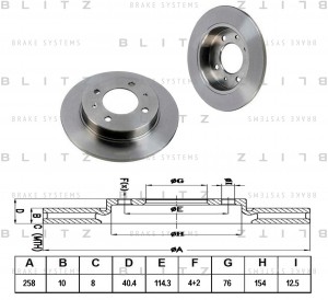 Диск тормозной задний HYUNDAI Lantra 90- BS0286 BS0286 BLITZ