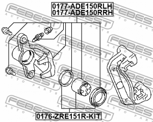 Суппорт задн левый TOYOTA COROLLA E18 2013- 0177-ADE150RLH 0177-ADE150RLH FEBEST