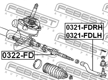 Наконечник рулевой левый HONDA CIVIC FD 2006-2012 0321-FDLH 0321-FDLH FEBEST