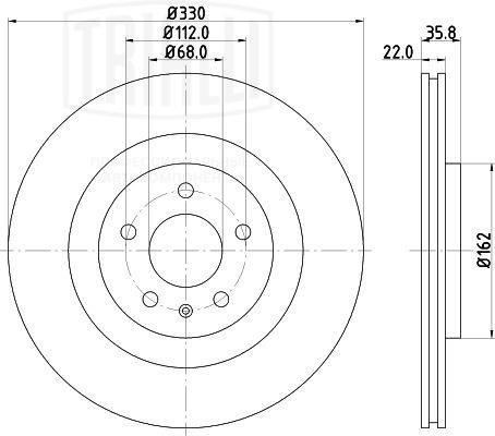 Диск торм. Audi A4 (07-)/A5 (07-)/A6 (11-)/Porsche Macan (14-) зад. d=330 (DF 18 DF 180135 TRIALLI