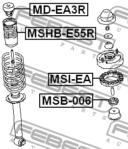 Втулка задн амортизатора MITSUBISHI GALANT DJ1A/DJ3A/DJ5A (2006-2012) MSB-006 MSB-006 FEBEST