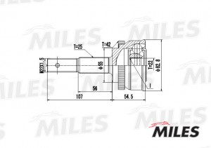 ШРУС наружный NISSAN ALMERA N15/SUNNY 1.4-2.0D 90-00 (с ABS) (GKN 301989) GA2029 GA20291 MILES
