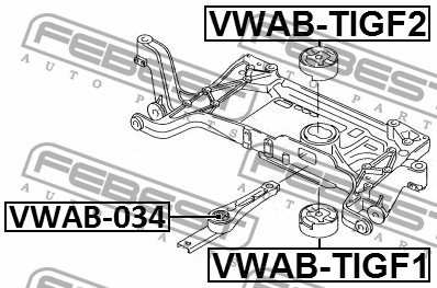 Сайлентблок задн опоры двигателя AUDI Q3 2011- VWAB-034 VWAB-034 FEBEST