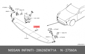 СКОБА ФАРООМЫФАТЕЛЯCLIP-WASHER HOS 28626-EW71A 28626-EW71A NISSAN