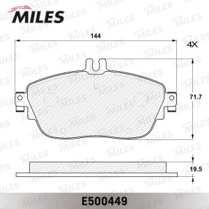 Колодки тормозные передние (Смесь CERAMIC серия PRO) MERCEDES A(W176) 12-/B(W246 E500449 MILES