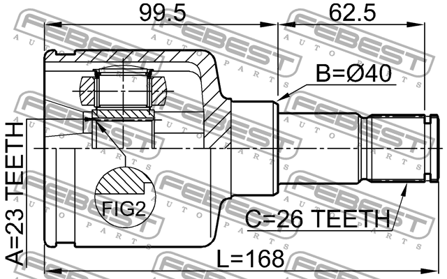 ШРУС внутр левый FORD FOCUS II 2111-CB420LH 2111CB420LH FEBEST