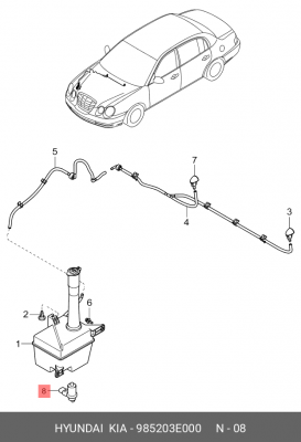 Датчик KIA Rio (11-),Sorento (06-) HYUNDAI Solaris уровня бачка омывателя OE 985203E000 HYUNDAI KIA