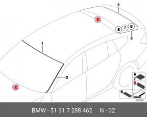 Буфер ! \BMW 1' F20, LCI, F21, F40, F52, 2' F22, F23, F45 Active Tourer, F46 Gra 51 31 7 288 462 BMW