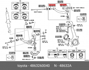Сайлентблок рычага 48632-60040 48632-60040 TOYOTA