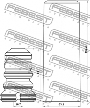 Пыльник заднего амортизатора с отбойником комплект BMW 3 E90 2007-2011 BMSHB-E90 BMSHB-E90R-KIT FEBEST