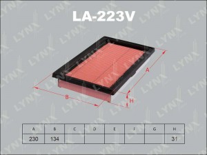 Фильтр воздушный NISSAN Note (E11) (1.6),Qashqai (J10E) (1.5),Tiida (C11X) (1.6) LA-223V LYNXAUTO