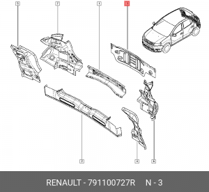 панель кузова!\ Renault Sandero 15> 791100727R RENAULT
