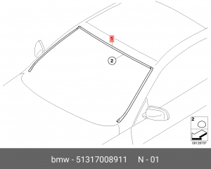 51317008911 Щиток лобового стекла ! \BMW 6' E63, LCI, E64, 51 31 7 008 911 BMW
