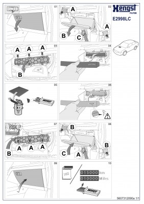 фильтр салона! угольный\ Audi A3, VW Golf VII 12> E2998LC HENGST