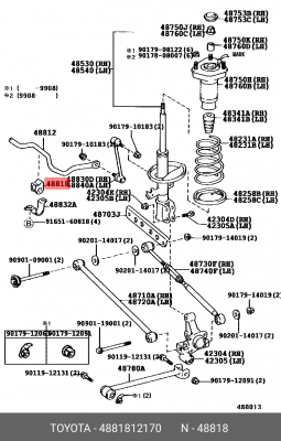 TOYOTA CAMRY 87-91 диаметр 16 48818-12170 TOYOTA