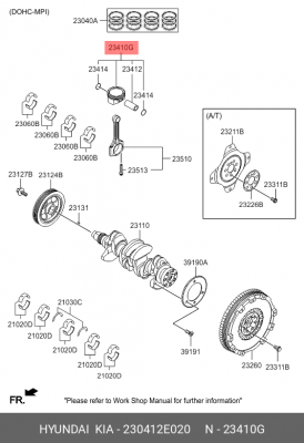 поршень двигателя std!\ Hyundai Getz 06> 230412E020 HYUNDAI