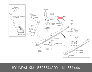Пластина HYUNDAI Porter,Porter 2 серьги рессоры задней OE 5525544000 HYUNDAI KIA