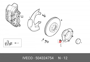 болт колесный! M18x1.5x60\Iveco 504324754 IVECO
