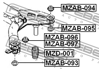 Отбойник заднего амортизатора MZD-001 FEBEST