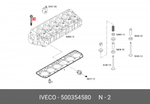 болт ГБЦ! М16х170х2\ IVECO Cursor 8 500354580 IVECO