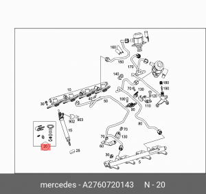 р/к топливной форсунки!\ MB A 276 072 01 43 MERCEDES BENZ