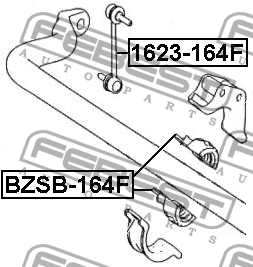 Тяга стабилизатора передняя MERCEDES M W164 1623-164F 1623-164F FEBEST