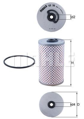 Фильтр топливный KX36D MAHLE KNECHT