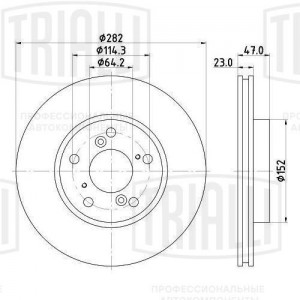 Диск торм. Honda Accord (02-) перед. d=282 (DF 230105)  2шт DF 230105 TRIALLI