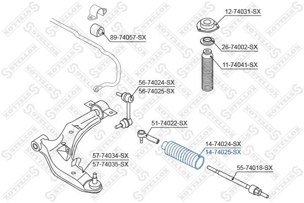 пыльник рейки рулевой правый!\ Nissan Maxima V (A33) 00> 14-74025-SX STELLOX