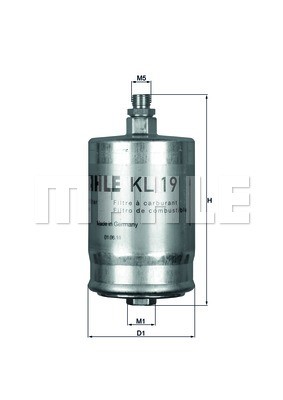 Фильтр топливный KL19 KL19 MAHLE KNECHT