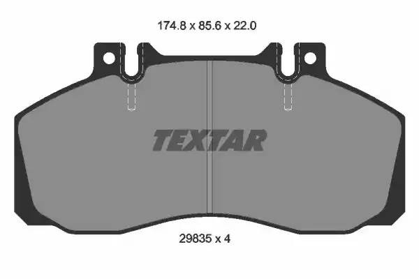 Колодки тормозные MERCEDES Vario дисковые (175x85x22) (4шт.) TEXTAR 2983506 TEXTAR