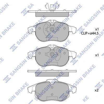 Колодки тормозные дисковые Opel Vectra C 2.2 16v 02-08 SP1758 SP1758 SANGSIN