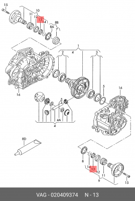 VW GOLF 1.6-1.8 1.6-1.8 020 409 374 VAG