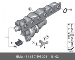 прокладка выпускного коллектора!\ BMW 3.5i N55 All 11 65 7 593 303 BMW