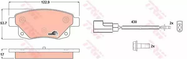 Колодки тормозные FORD Transit (06-) задние (4шт.) TRW GDB1725 TRW